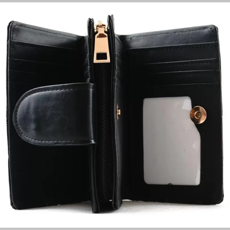 Elegáns női pénztárca kígyóbőrös mintával, fekete via55taska-hu 3