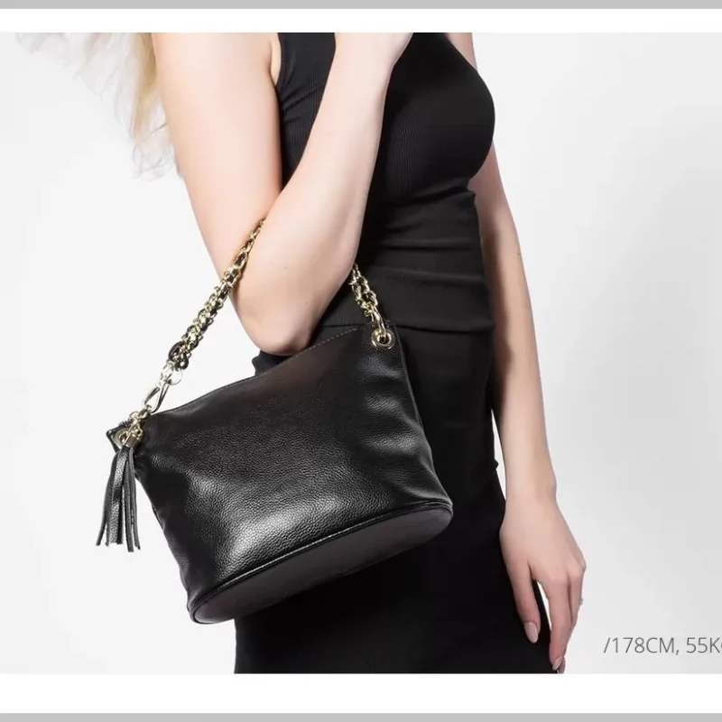 Láncos női válltáska, bőr, szürke via55taska-hu 4