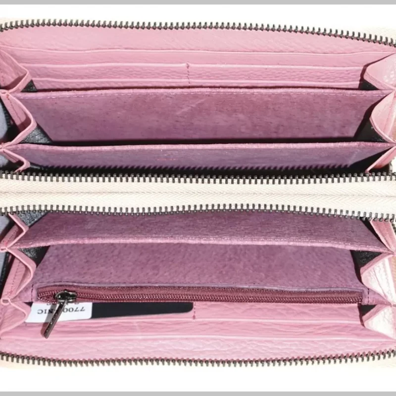 Lorenti duplarekeszes női bőr pénztárca, rózsaszín via55taska-hu 4