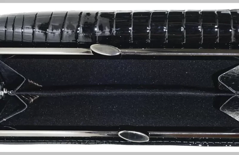 Lorenti női bőr pénztárca kígyóbőr mintával, fekete via55taska-hu 4