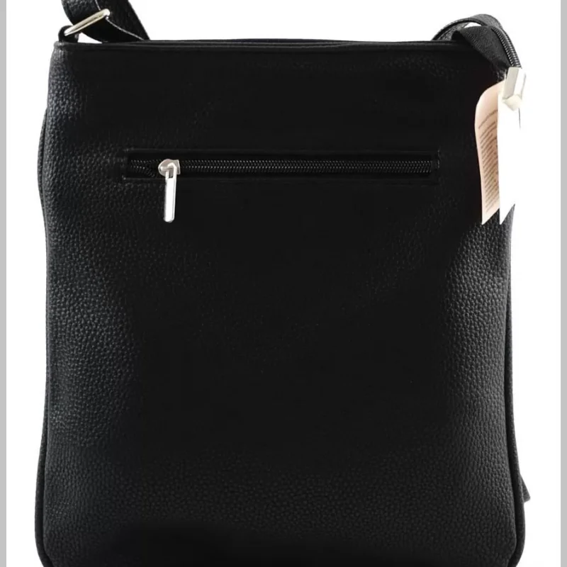 VIA55 női keresztpántos kistáska elöl széles zsebbel, rostbőr, rosé via55taska-hu 3