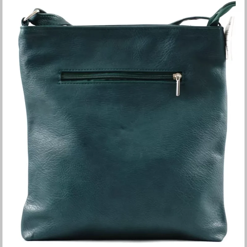 VIA55 női keresztpántos táska ferde zsebbel, rostbőr, zöld via55taska-hu 3