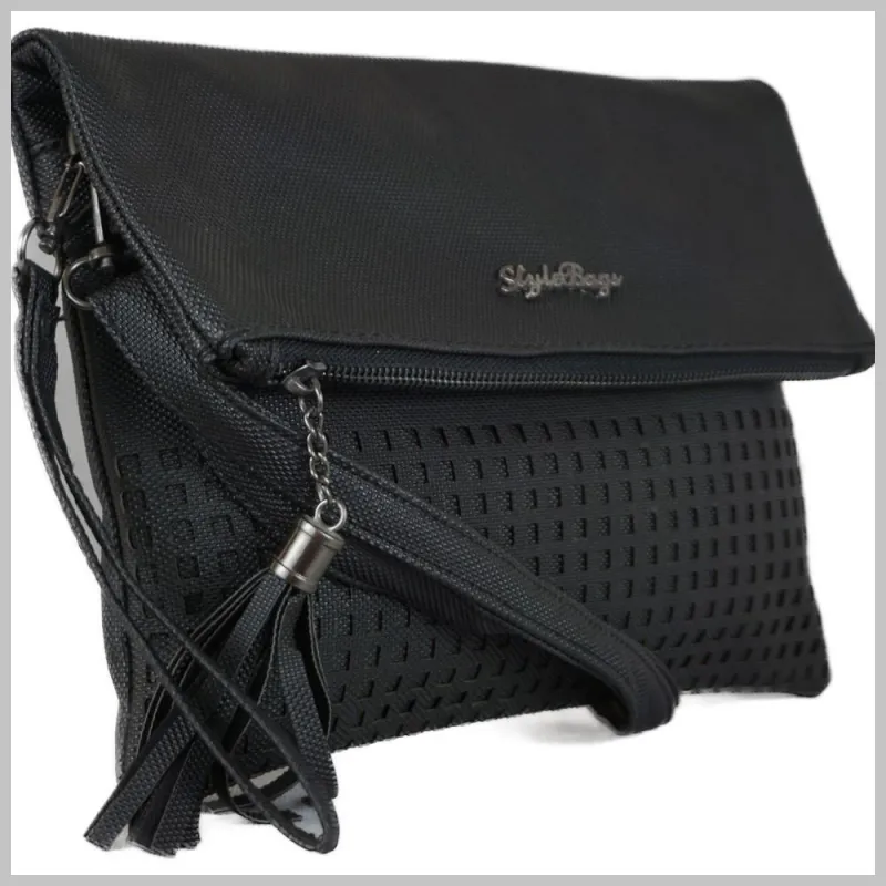 Stylebags női keresztpántos táska, poliészter, fekete via55taska-hu 2